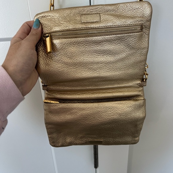 Tory Burch Gold Crossbody/ Shoulder Bag Metallic - Picture 4 of 4